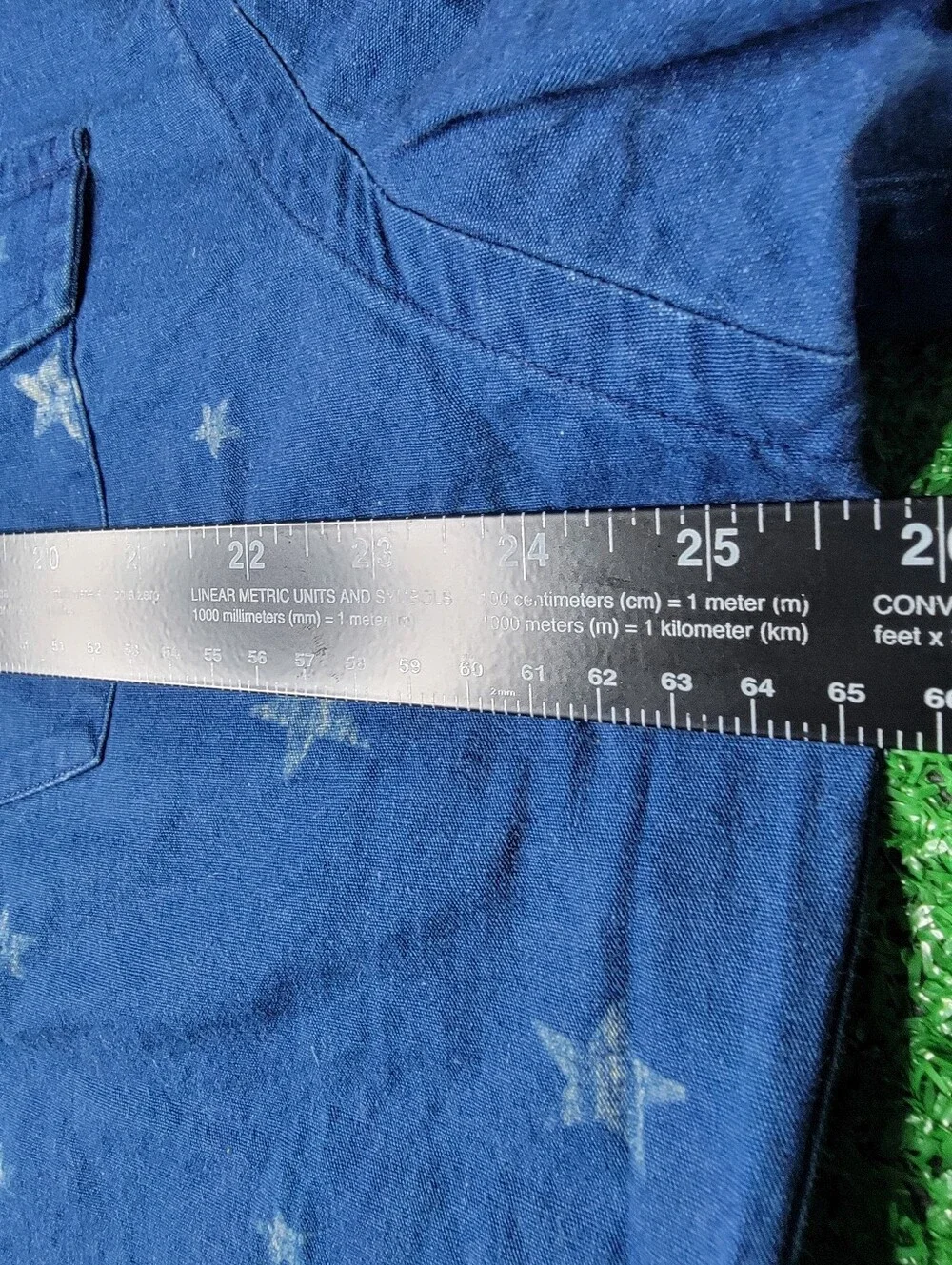 Polo Ralph Lauren Mens Star Allover Print Short Sleeve Button Down Shirt XL Blue